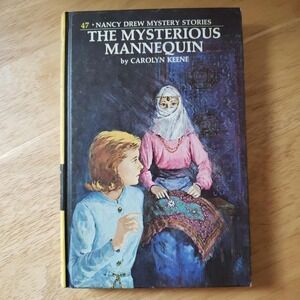 Nancy‎ Drew #47 The Mysterious Mannequin Yellow Matte 1970 White Endpapers